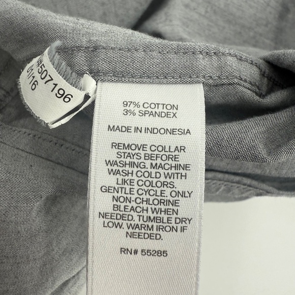 Express 1MX Shirt Men Medium Gray Long Sleeve Button Up Office Career Casual - Picture 6 of 9